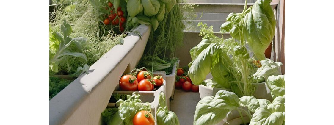 Mały ogródek warzywny na balkonie